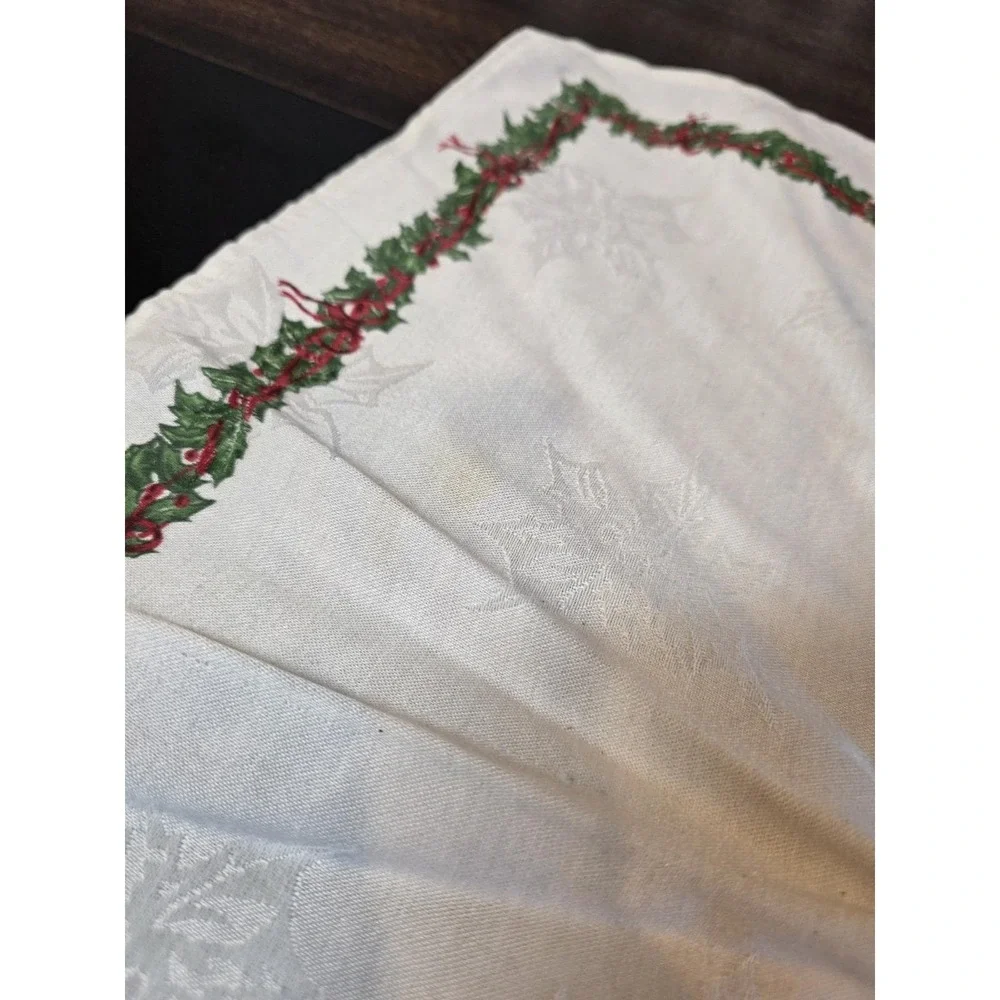 Christopher Radko Christmas Holiday Celebration Bow Holly Napkins Rings Set of 6